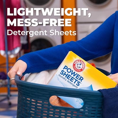 Arm & Hammer Power Sheets Laundry Detergent, Fresh Linen 50ct, up to 100 Small Loads (Packaging may vary) thumbnail 5