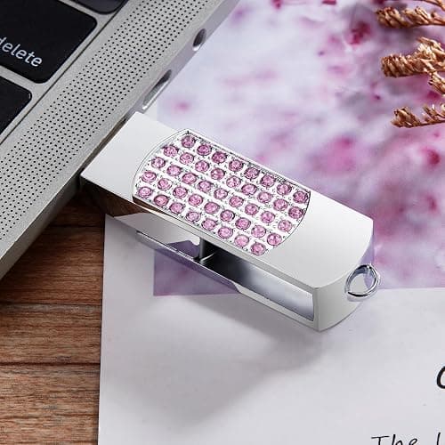 GARRULAX USB Flash Drive, 16GB/32GB/64GB/128GB USB2.0 Rotatable Memory Stick Date Storage Pendrive Thumb Drives U Disk(64GB,Pink) thumbnail 6