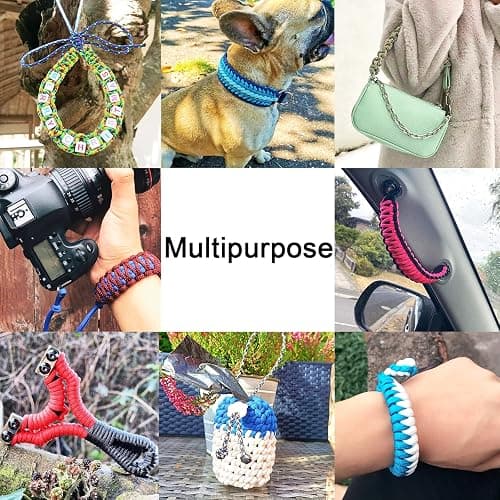 MONOBIN Paracord 550 Combo kit, 24 Colors 10ft Paracord Rope with Instruction, Multifunction Parachute Cord for Making Paracord Bracelets, Lanyard, Dog Collar, Idea for Gift… thumbnail 7