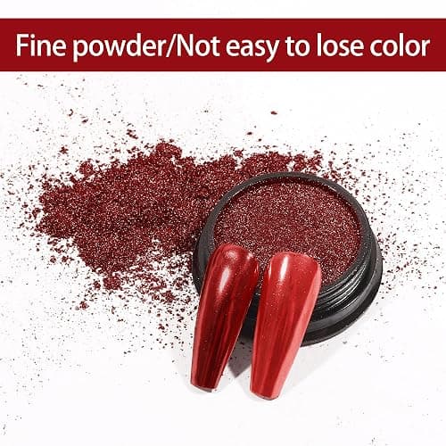 Artdone Chrome Nail Powder,Red Iridescent Aurora Powder Metallic Mirror Effect Pigment Pearlescent Mermaid Pigment Pearl Glitter Dust Kit, Nail Art Decoration, Resin Craft thumbnail 5