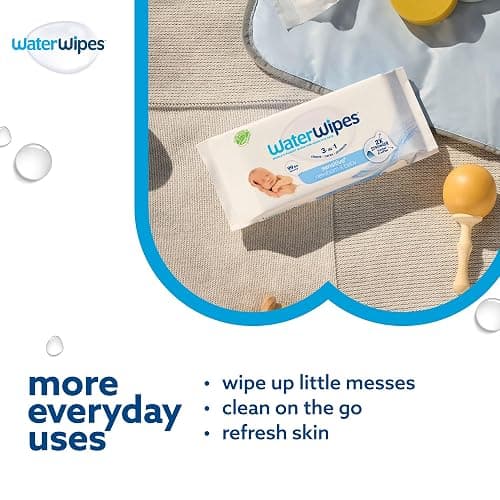 WaterWipes Sensitive+ Newborn & Baby Wipes, 1080 Count (18 Packs), 3-In-1 Cleans, Cares, Protects, 99.9% Water, Unscented thumbnail 6