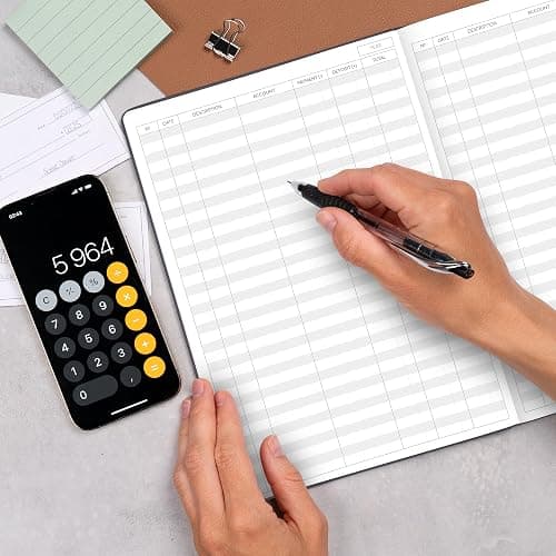 Skyline Accounting Ledger Book – Columnar Log Journal for Personal Use & Small Business Bookkeeping – Expense Log to Track Money Operations – Large Format, 7x10″, 4,712 Entries Total (Black) thumbnail 2