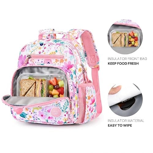 mibasies Toddler Backpack for Girls 2-4: Preschool Kindergarten Backpack - Cute Kids Backpacks for Girls - Flower Pink thumbnail 4