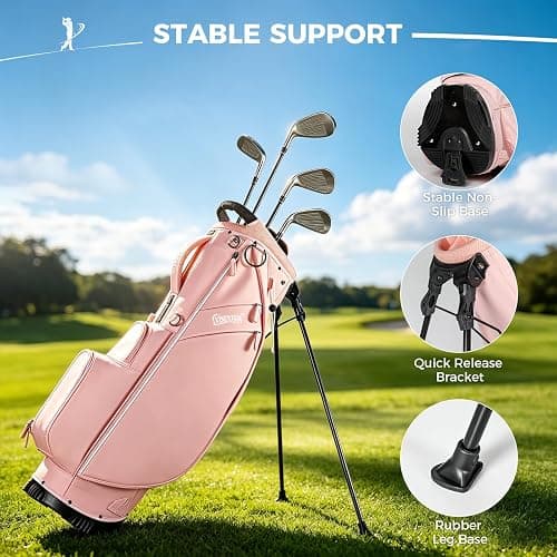 Golf Bags, Golf Stand Bag, Adjustable Shoulder Straps, Multiple Pockets thumbnail 6