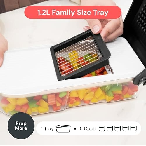 Fullstar Mandoline Slicer for Kitchen - Vegetable Chopper, Onion Potato Food Veggie Fruit Slicer and Cutter with Container, Kitchen Gadgets & Gifts, Home Essentials (6-in-1, Gray/Green) thumbnail 7