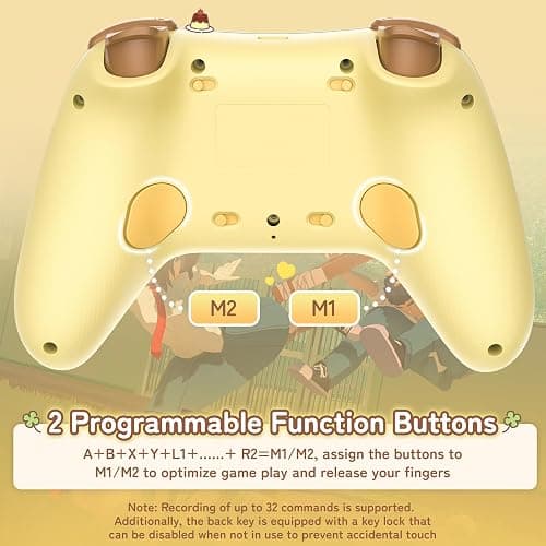 Kuitmor Yellow Switch Controller,Yellow Dog Hall Effect Controllers Wireless for Switch 2/1/OLED/Lite,PC,Android,iOS, Bluetooth + Wired + 2.4G Receiver,1000mAh Battery,6-Axis Gyro,Dual Vibration,RGB Breathing Light thumbnail 6