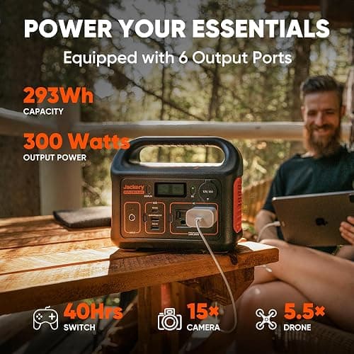 Jackery Solar Generator 300, 293Wh Backup Lithium Battery with 1XSolar Panel SolarSaga 100W, 110V/300W Pure Sine Wave AC Outlet for RV Outdoors Camping Travel Blackout thumbnail 3