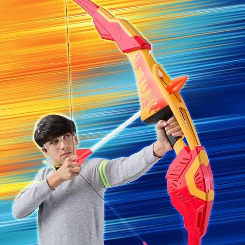 Nerf Pyrostrike Megabow, 42-Inch Bow Fires Arrows Up to 105 Feet, 2 Arrows with Soft Tips, Kids Outdoor Toys, Ages 10+ (Amazon Exclusive) thumbnail 2