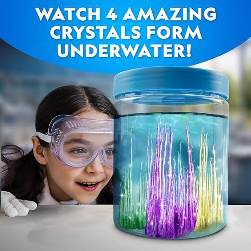 National Geographic Ultimate Crystal Growing Kit – Grow 5 Types of Crystals Including Glow in The Dark, Dinosaur Figure, Underwater Crystals & Crystal Trees with Learning Guide, STEM Science Kit thumbnail 3