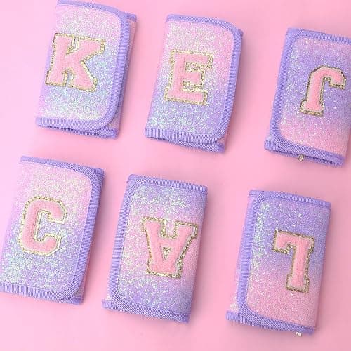 Luchike Kids Wallet for Little Girls - Toddler & Teen Girl Wallets with Initials, Coin Pocket & Magic Sticker - Purple thumbnail 3
