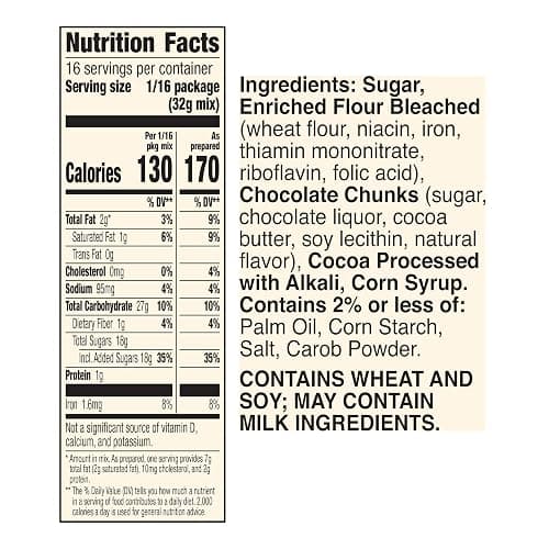 Betty Crocker Supreme Chocolate Chunk Brownie Mix, 18 oz | Fudgier Texture Vs. Prior Recipe, Big Chunks Of Real Chocolate, Makes 16 Servings, Party & Gift Ready thumbnail 2