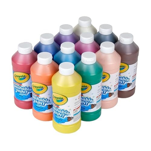 Crayola Washable Paint (12ct), Teacher Classroom Must Haves, Wishlist Essentials, Bulk Paint Set for Kids Art Projects, 16 Oz, Nontoxic Craft Supplies, Ages 3+ thumbnail 2