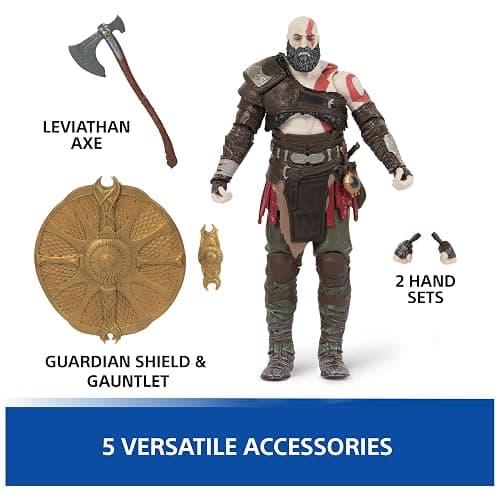 PlayStation God of War Ragnarök, 6” Kratos Action Figure with 5 Accessories, The Shapes Collection, for PS5 Fans & Collectors Ages 17+ thumbnail 6
