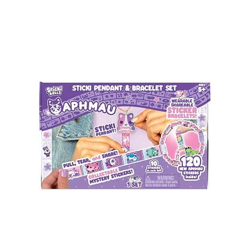 Sky Castle Sticki Rolls x Aphmau Toy Pendant & Bracelet Set – 120 Holographic Stickers, Wearable Toy Jewelry, and Collector’s Page – Limited Edition for Kids Ages 5 and Up - Rainbow Swirl Cat thumbnail 9