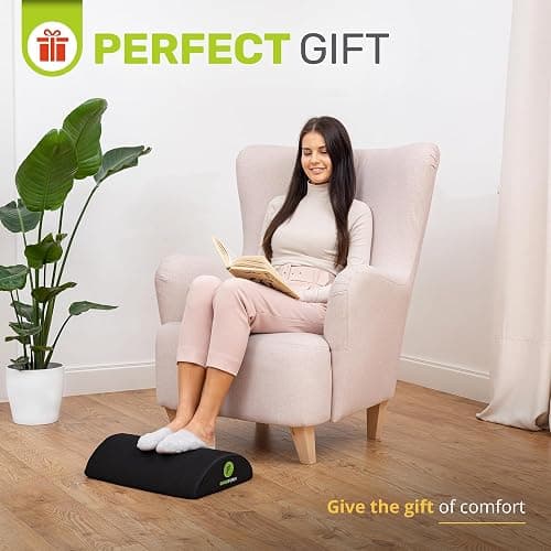 ErgoFoam Foot Rest for Under Desk at Work - Premium Under Desk Footrest - Desk Foot Rest for Lumbar, Back, Knee Pain - Ergonomic Foot Stool Under Desk (Black, Mesh) thumbnail 9