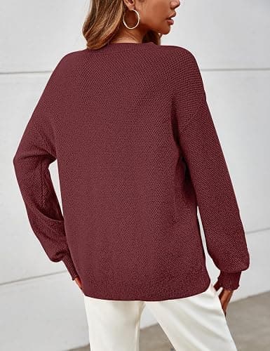 MEROKEETY Sweaters for Women 2025 Fall Winter Oversized Pullover Crew Neck Long Sleeve Heathered Knit Sweater thumbnail 3