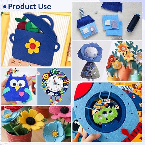 MITINU 13 Pcs 8"x35" Large Stiff Felt Fabric Sheets, 1.2mm Thick Nonwoven Felt for DIY Crafts, Patchwork, Sewing & Home Decoration Projects (Blue Themed Colorful Series) thumbnail 6