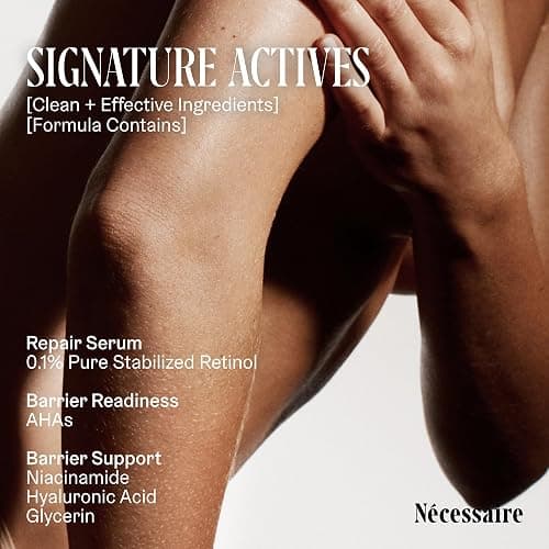 Nécessaire The Body Retinol - Firming Repair Serum + Retinol Body Lotion For Women & Men. Wrinkle + Line Prevention. 0.1% Pure + 10% AHA Crepey Skin Treatment. 5.1 oz thumbnail 5