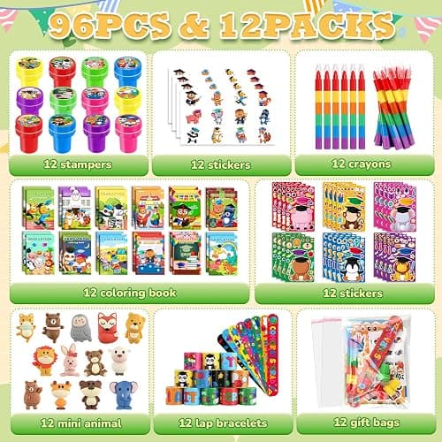 BenLouis 192 Pcs Graduation Party Favors for Kids Preschool Kindergarten Classroom Gifts Prize Coloring Books Set Bulk for Students Congrats Grad Goodie Bags Stuffers（Graduation Animals） thumbnail 3