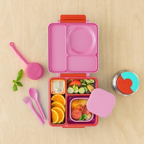 OmieBox Silicone Leakproof Snack Containers To Go, Food Storage Containers with Lid, School Lunch Bento Container - BPA Free, Airtight, Dishwasher and Freezer Safe, Oven Safe - 9.4 ounces (Pink) thumbnail 5