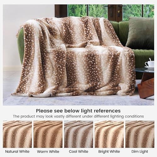 Cozy Bliss Luxury Faux Fur Throw Blanket Animal Striped Print, Non Shedding Double Sided Sherpa Blankets Super Soft Fluffy Thick Warm Throws Home Decor for Couch Bed Sofa Women (Brown, 60x80 Inches) - Brown - Twin(60" x 80") thumbnail 7