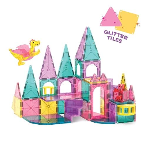 MAGNA-TILES Castle DLX 48-Piece Magnetic Construction Set, The Original Magnetic Building Brand thumbnail 7