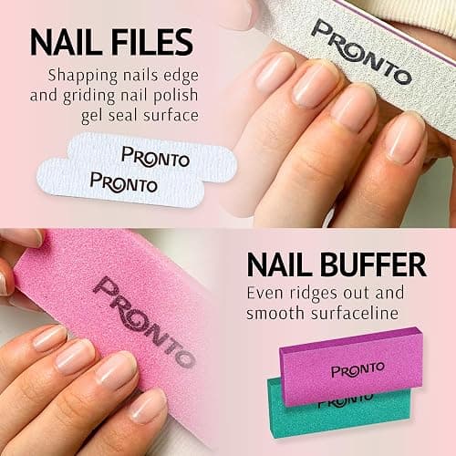 Pronto Gel Nail Polish Remover Kit - 16oz Pure Acetone, Nail Soaking Bowl, Moisturizing Cuticle Oil, Manicure Kit Including Gel Nail Polish Tools, Nail File, Nail Buffer, Cuticle Pusher & Nail Scraper thumbnail 7