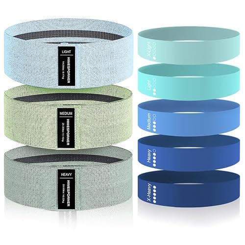 HIMESPORNER Wide Fabric Resistance Bands for Working Out, 3 Level Non-Slip Exercise Booty Bands for Women & Men Leg and Glutes with Hair Ties and Tape Measure - for Home Gym Workout, Yoga, Pilates - Image 1