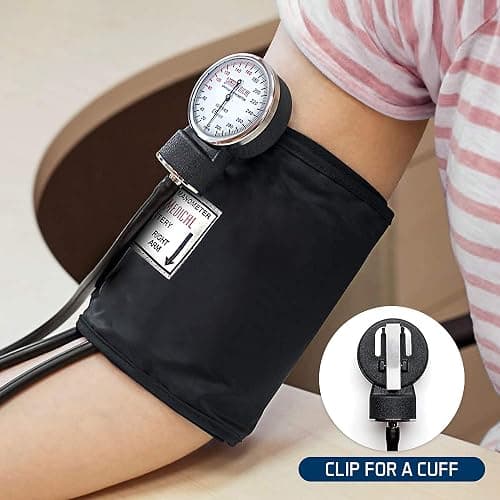 Santamedical Manual Blood Pressure Cuff - Adult Aneroid Sphygmomanometer | Deluxe Bp Cuff Monitor with Carrying Case and Adult Black Cuff - Stethoscope Not Included thumbnail 3