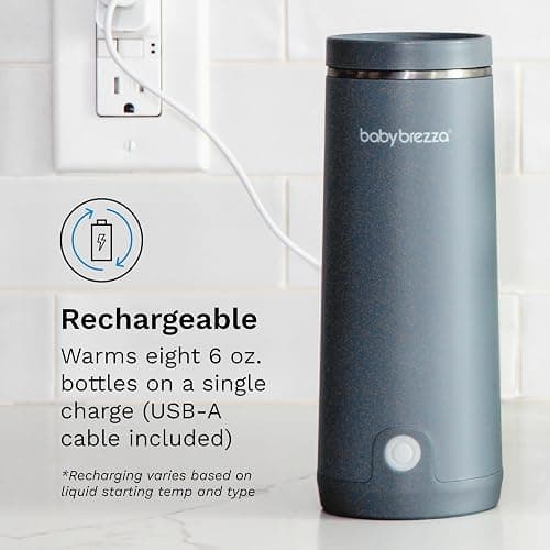 Baby Brezza Superfast Portable Baby Bottle Warmer – 50% Faster - Travel Breastmilk Warmer and Formula Warmer - Safe, Even Heating - Up to 9oz - No Adapters, Black thumbnail 7