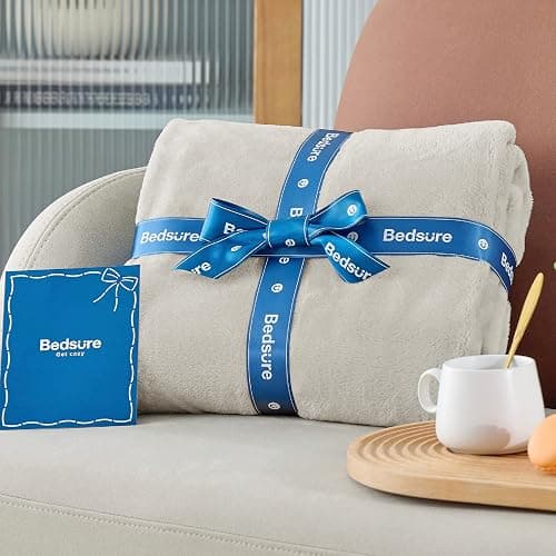 Bedsure Blankets for Bed Queen Size - Fleece Cozy Soft Blanket for Women, Lightweight Fuzzy Flannel Throw for All Seasons, Linen, 90x90 inches thumbnail 7