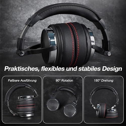 OneOdio Over Ear Kopfhörer mit Kabel, HiFi Studiokopfhörer mit Hi-Res, 50mm Treiber, Share-Port, Große Ohrmuscheln, 6,35 & 3,5mm Klinke, Geschlossene DJ Headphones für Podcast, Handy, PC (Pro 50) thumbnail 7