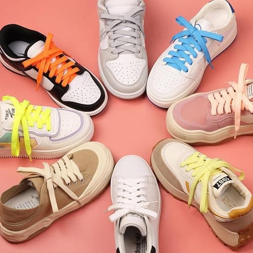 Olukssck 2 Pairs Flat Shoe Laces for Sneakers, 5/16'' Athletic Shoelaces thumbnail 4