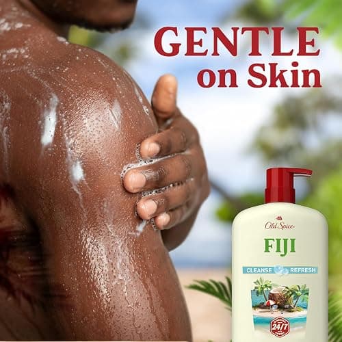 Old Spice Body Wash for Men, 24/7 Shower Fresh with Lasting Scent, Cleanse & Refresh, Gentle on Skin, Vitamin B3, Fiji with Palm Tree + Coconut Scent, 25 oz (Pack of 4) thumbnail 5