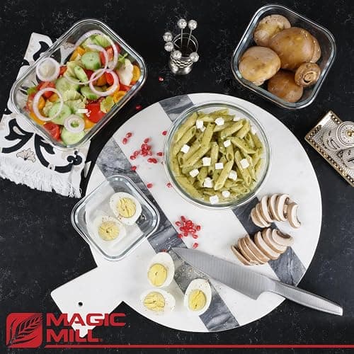 Magic Mill Premium Borosilicate Glass Food Storage Containers with lids Set | 24pc Sets with 12 Bowls & 12 Airtight Locking Lids for Lunch & Meal Prep, Safe for Oven, Freezer, Dishwasher, BPA-Free thumbnail 2