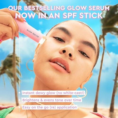 Glow Recipe Face Sunscreen Stick SPF 45 - Travel Size Roll On Korean Sunscreen with Hydrating Hyaluronic Acid & Niacinamide for a Dewy Glow - No White Cast (.58oz) thumbnail 2