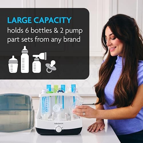 Baby Brezza 10 Minute Baby Bottle Sterilizer + Dryer - Superfast Electric Steam Sterilization - Universal Sterilizing for All Bottles, Pacifiers + Breast Pump Parts thumbnail 4