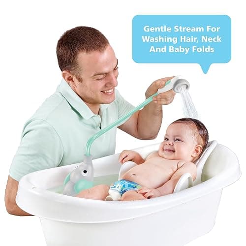 Yookidoo Baby Bath Shower Head - Elephant Water Pump with Trunk Spout Rinser - Control Water Flow from 2 Elephant Trunk Knobs for Maximum Fun in Tub or Sink for Newborn Babies thumbnail 2