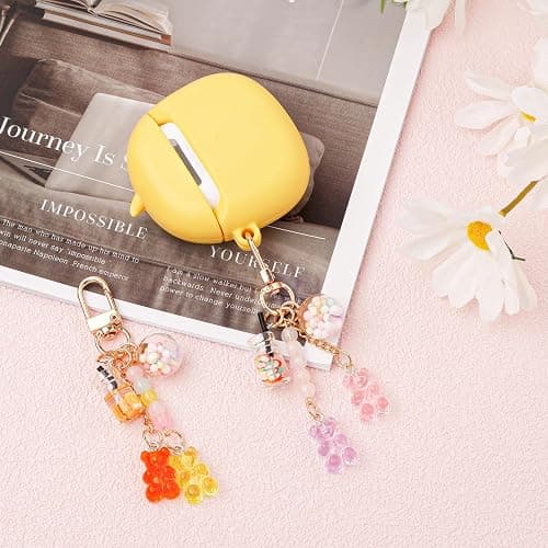 2pcs Gummy Bear Keychain, Candy Color Macarons Bear Key Ring Resin Cute Key Ring Accessories Kawaii Keychain Pendant Bag Charm for Women Girls Christmas Car Decor thumbnail 3