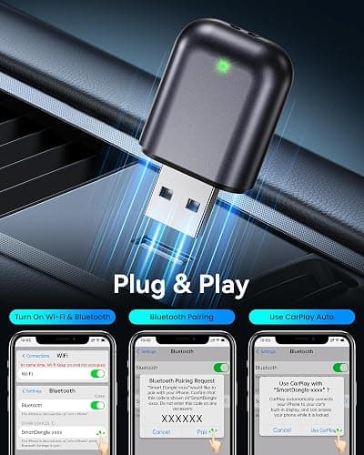 Burnt Sugar Wireless Carplay Adapter for iPhone 2026 Upgraded, Ultra-Mini USB for Apple Car Play Convert Wired to Wireless, Stable Low-Lag GPS Plug & Play for iOS 10+ & Cars from 2016+ (Bright Gray) thumbnail 3