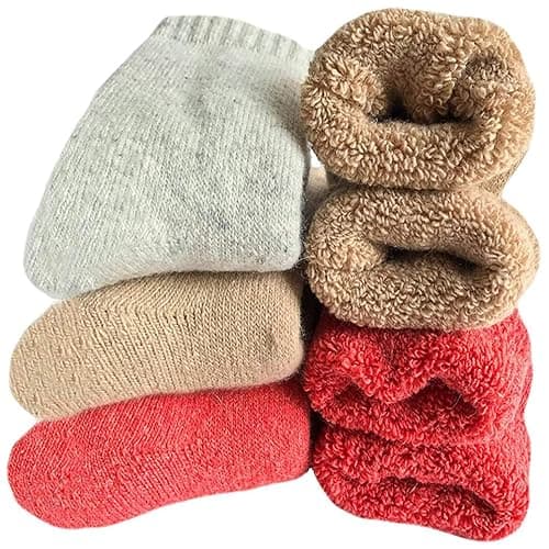 Yoicy Womens Super Thick Wool Socks - Soft Warm Comfort Casual Crew Winter Socks (Pack of 3-5), Multicolor - Image 1