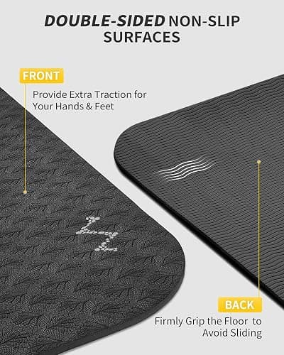 CAMBIVO Yoga Mat 72" x 48" Large Workout Mat for Home Gym Flooring | 6mm-12mm (0.24"-0.48") Extra Thick Exercise Mat for Apartment Fitness | High-Density TPE Cushioning for Joint Protection thumbnail 4