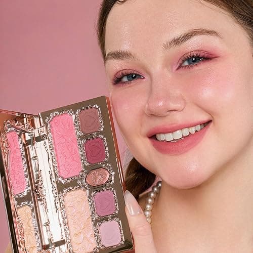 Flower Knows Strawberry Cupid Makeup Palette,Pink Face Makeup with 5 Matte + 2 Shimmer Shades,Blendable Smooth Cute All- In-One Make Up Palette,0.49 Oz(02 Cupid's Mischief) thumbnail 4