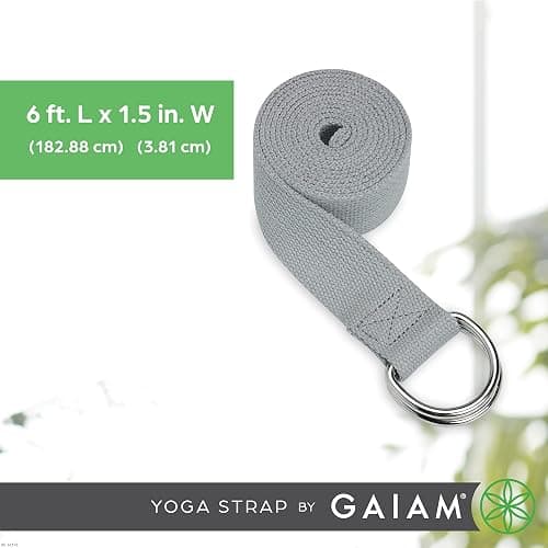 Gaiam Yoga Strap Premium Athletic Stretch Band with Adjustable Metal D-Ring Buckle Loop | Exercise & Fitness Stretching for Yoga, Pilates, Physical Therapy, Dance, Gym Workouts thumbnail 6