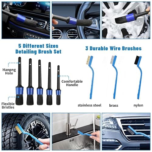 Car Detailing Kit,36pcs Car Detailing Brush Set,Car Cleaning Kit with Professional Car Detailing Brush Set,Auto Detailing Brush Set,Car Wash Kit,Car Detailing Kit Interior Exterior Wheels Cleaner thumbnail 6