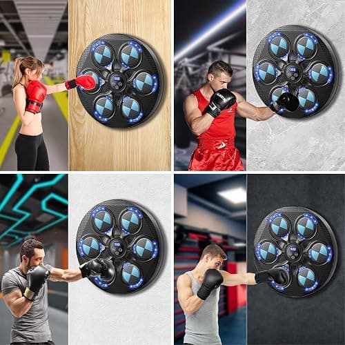 Music Boxing Machine,Bluetooth Music Boxing Machine with Boxing Gloves,15 Speed ​​Modes Musical Boxing Machine,Smart Wall Mounted Boxing Machine Target Training for Adults and Kids Home Exercise thumbnail 6