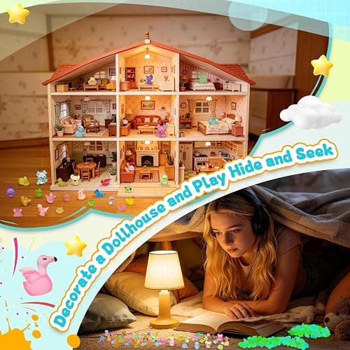 Tardigrade 200pcs Luminous Mini Resin Animals, Tiny Mini Animal Figures to Hide, Miniature Figurines Glow in The Dark Variety Micro Landscape for Potted Plants Garden Aquariums Dollhouse Gift Package thumbnail 4