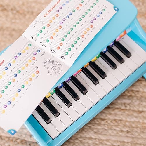 Melissa & Doug Learn-to-Play Piano with 25 Keys and Color-Coded Songbook - Blue thumbnail 4