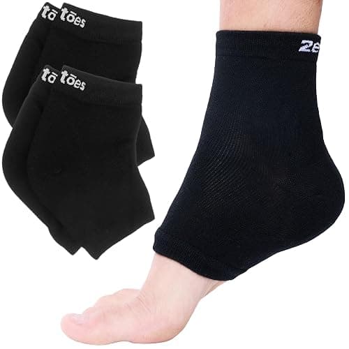 ZenToes Moisturizing Socks for Cracked Heel Treatment, Vitamin E, Olive Oil and Jojoba Oil Infused Heel Socks, Spa Gifts for Women, Relaxation Gifts for Women (Cotton Black, Wide Width) - Image 1
