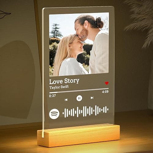 Custom Spotify Plaque, Personalised Anniversary Couple Gifts for Women Men | Personalised Acrylic Song Plaque Photo Frame, Personalised Birthday Gifts for Women Men Her Him Girlfriend Boyfriend Couple thumbnail 2